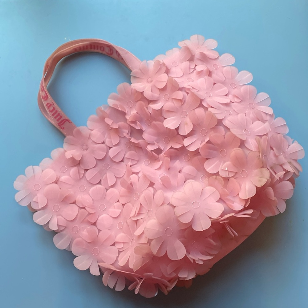 Vintage Juicy Couture pink jelly floral tote bag